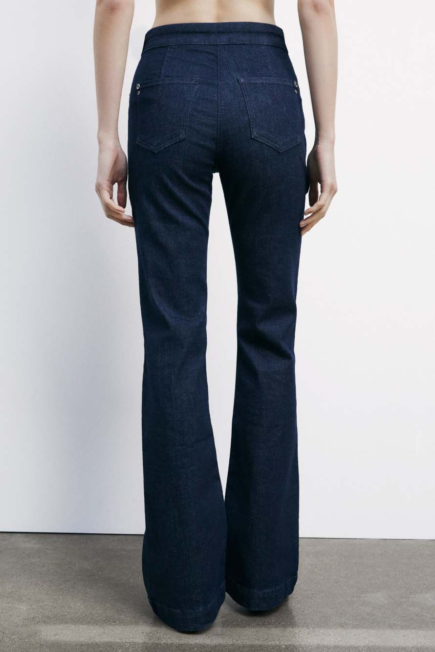 Flare jeans with belt, Blue, Patrizia Pepe