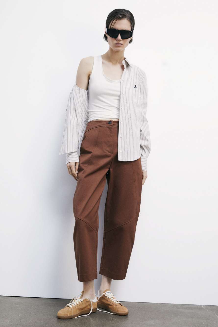 High-waisted balloon jeans, Brown, Patrizia Pepe