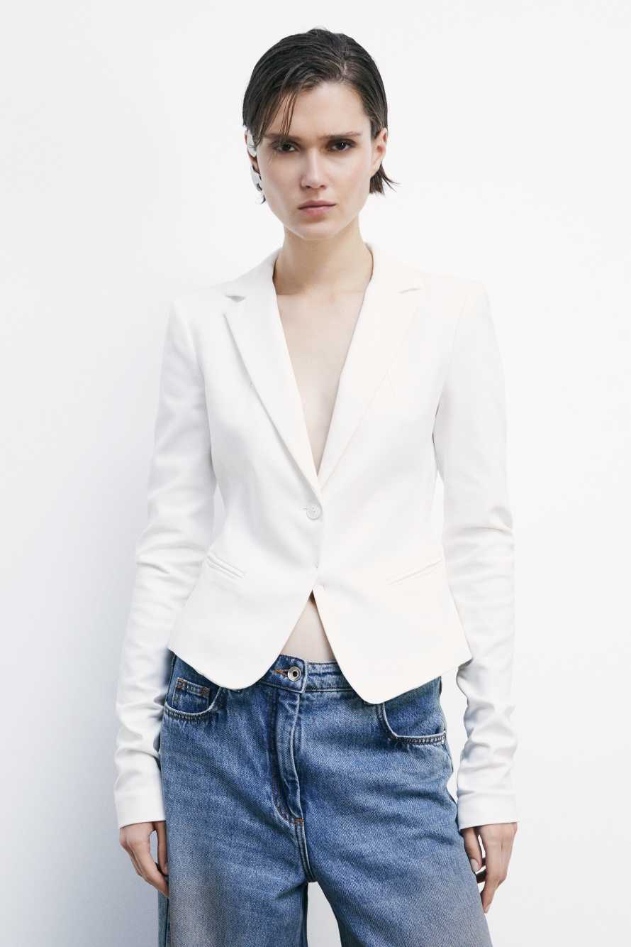 Пиджак на 1 пуговице, Белый, Patrizia Pepe