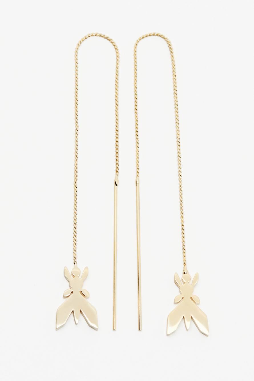 Fly pendant earrings, Gold, Patrizia Pepe