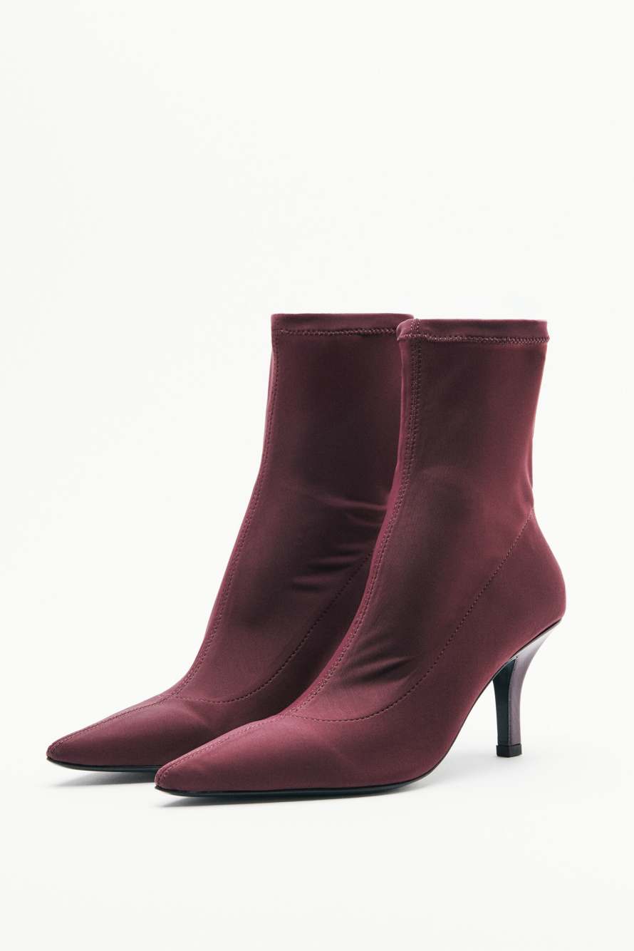 Minimal Shape ankle boots in lycra, Bordeaux, Patrizia Pepe