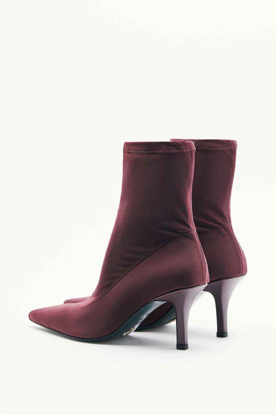 Minimal Shape ankle boots in lycra, Bordeaux, Patrizia Pepe