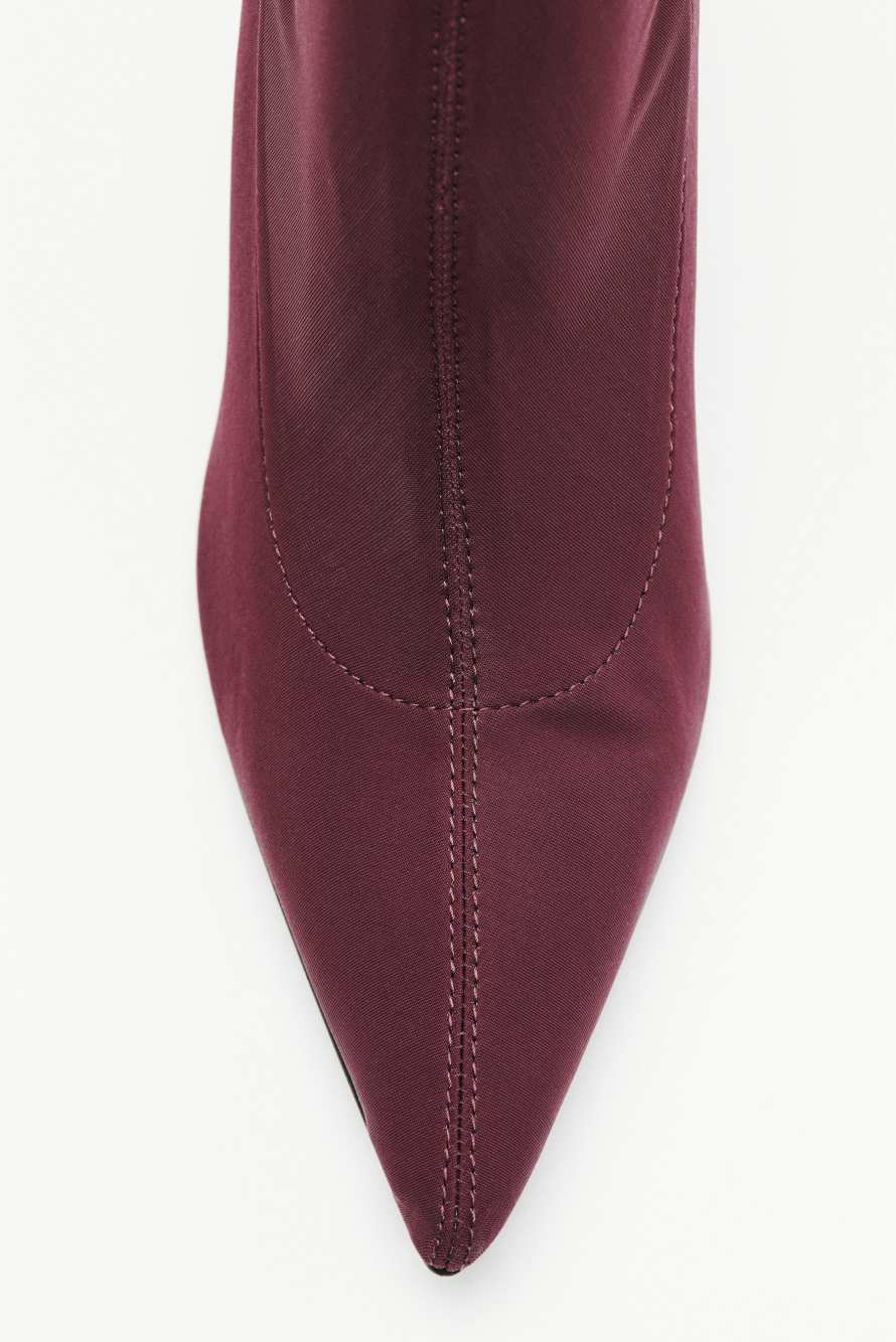 Minimal Shape ankle boots in lycra, Bordeaux, Patrizia Pepe