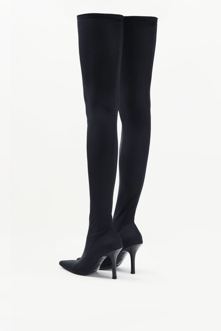 Minimal Shape thigh-high boots in lycra, Black, Patrizia Pepe