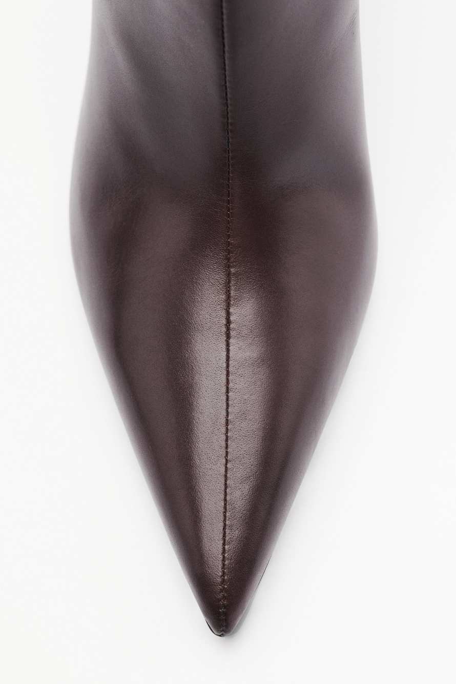 Minimal Shape ankle boots in leather, Bordeaux, Patrizia Pepe