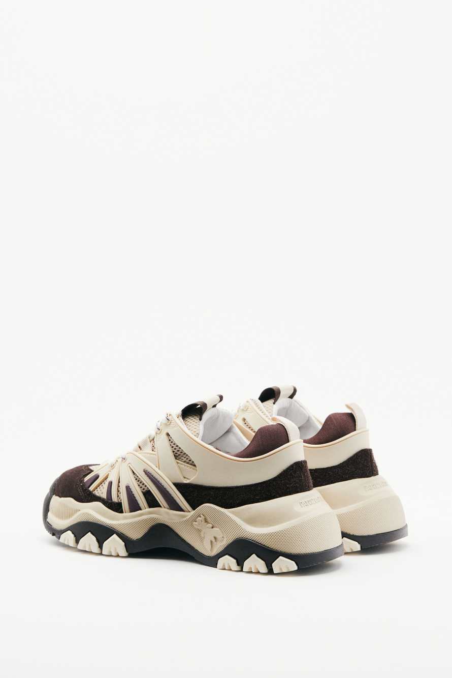 Leather running sneakers, Beige, Patrizia Pepe