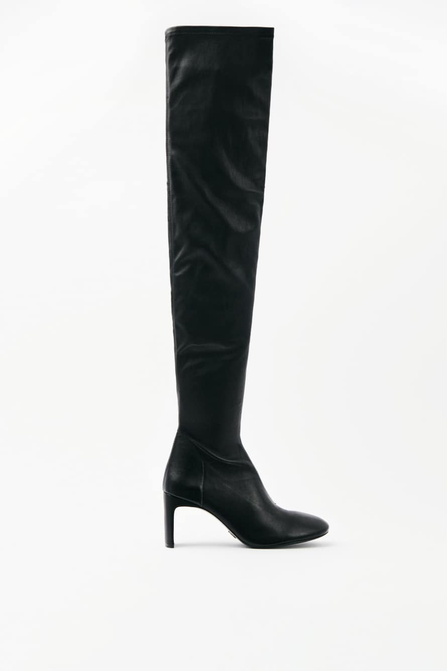 Daily Design Overknee boots in stretch nappa, Black, Patrizia Pepe
