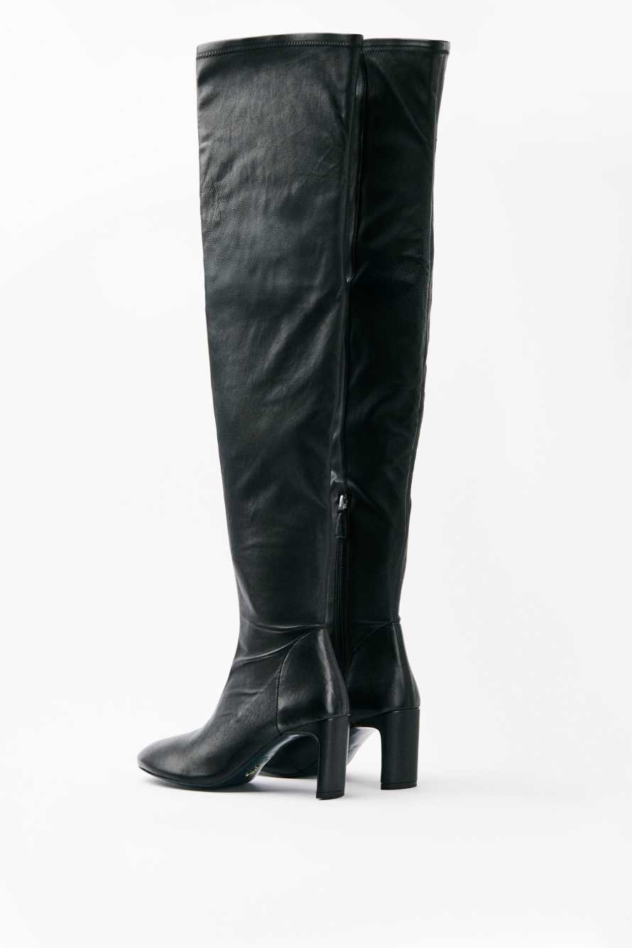 Daily Design Overknee boots in stretch nappa, Black, Patrizia Pepe