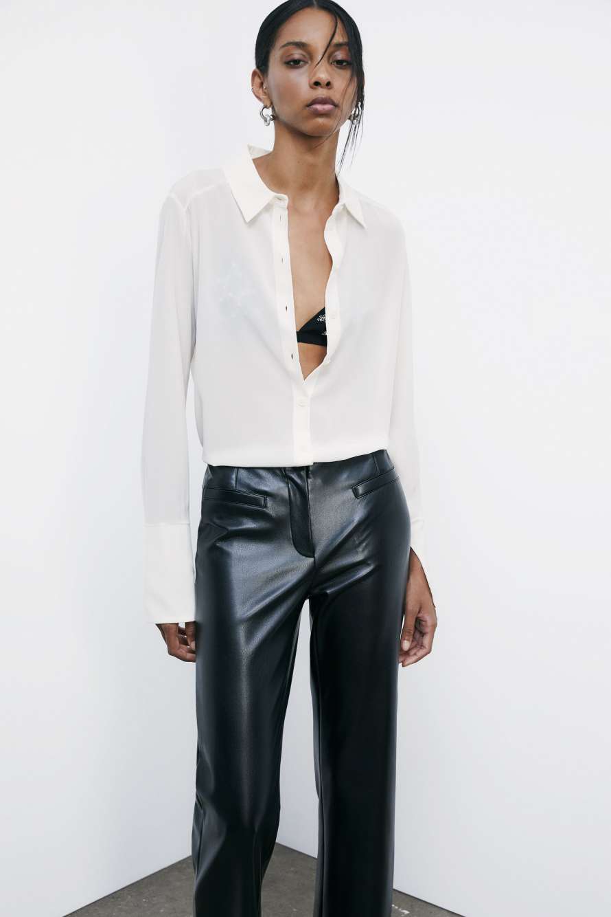 Классическая блузка из шелкового крепа, Белый, Patrizia Pepe