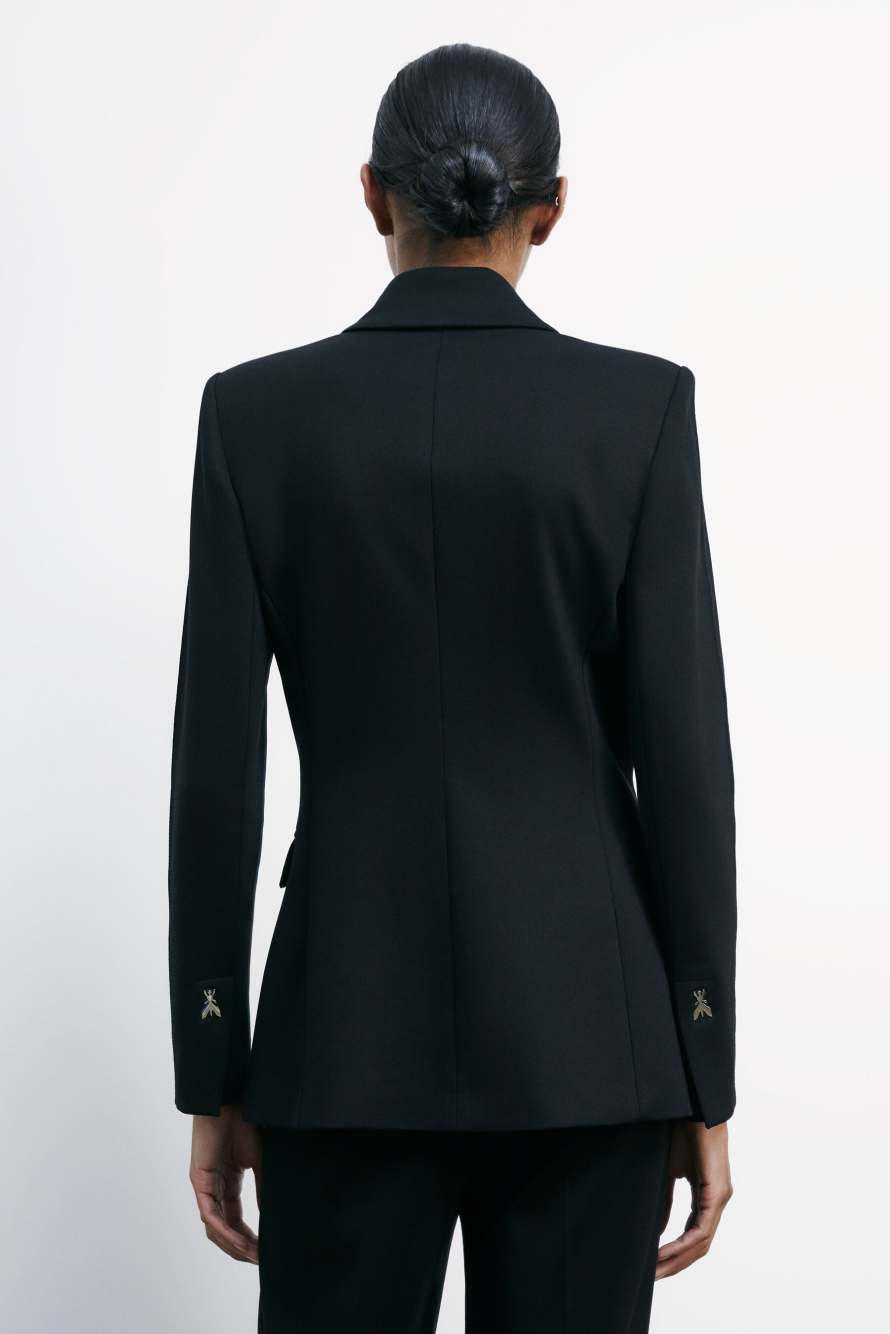 Double-breasted jacket with Fly rivets, Black, Patrizia Pepe