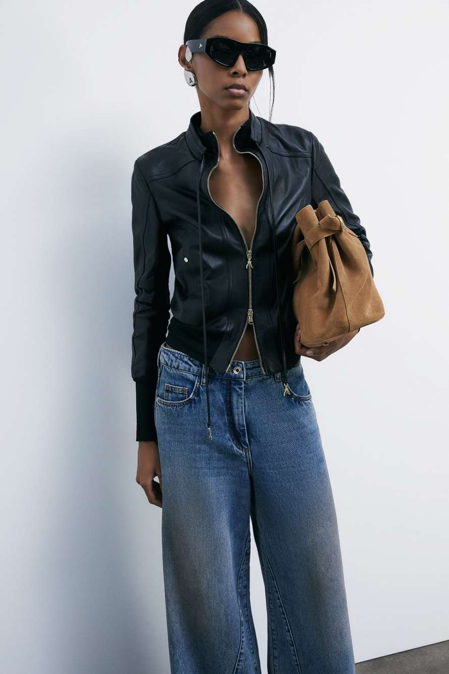 Gro&szlig;e New Business Handtasche aus Wildleder, Beige, Patrizia Pepe