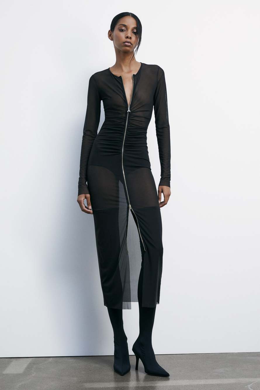 Minimal Shape thigh-high boots in lycra, Black, Patrizia Pepe