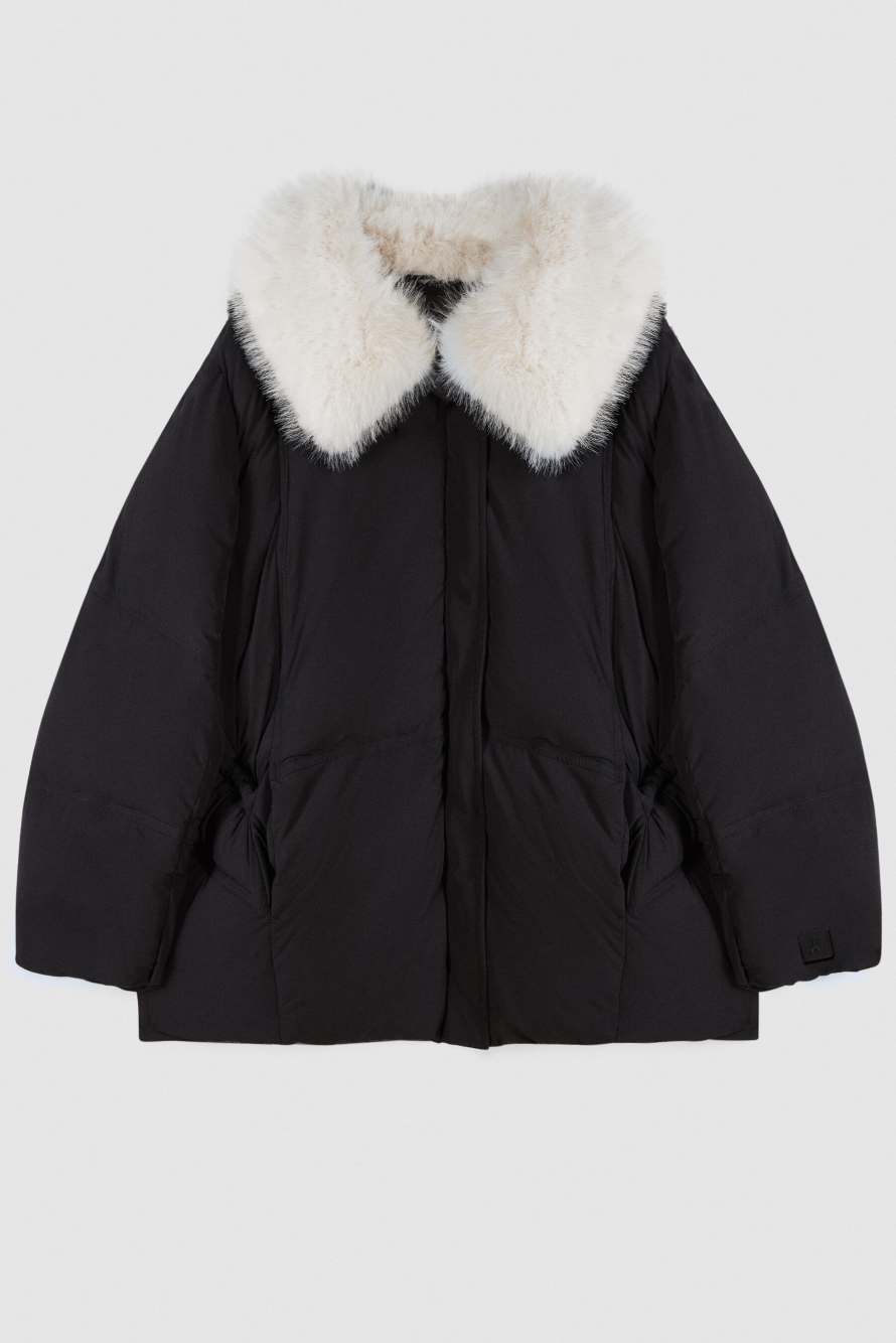 Пуховик с мягким воротником, Черный, Patrizia Pepe