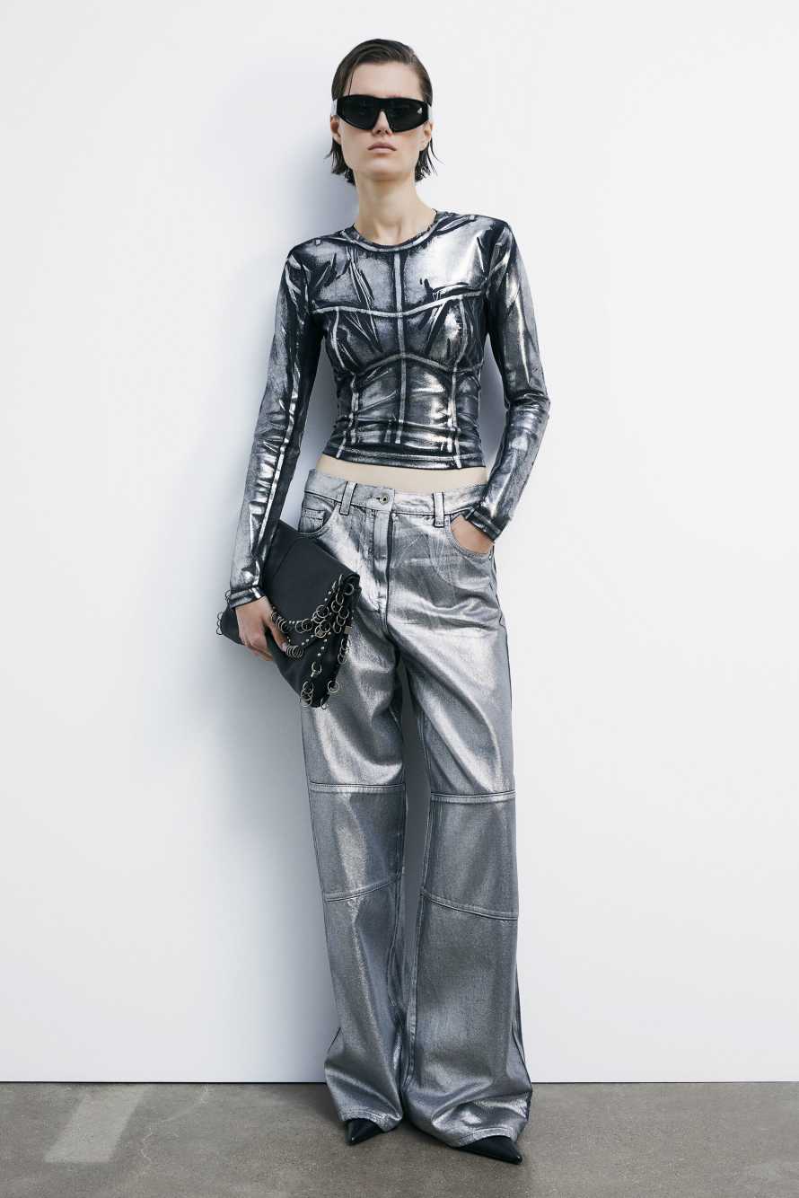 Leather shoulder bag with studs and appliqu&eacute;s, Black, Patrizia Pepe