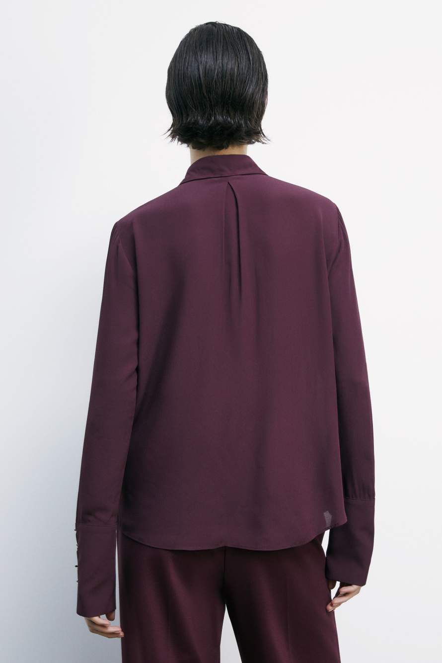 "ESSENTIAL" fluid viscose shirt, Bordeaux, Patrizia Pepe