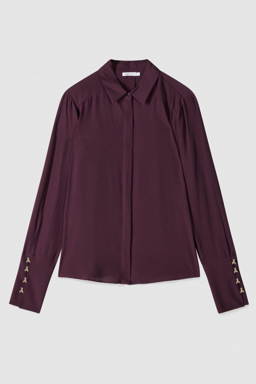 "ESSENTIAL" fluid viscose shirt, Bordeaux, Patrizia Pepe