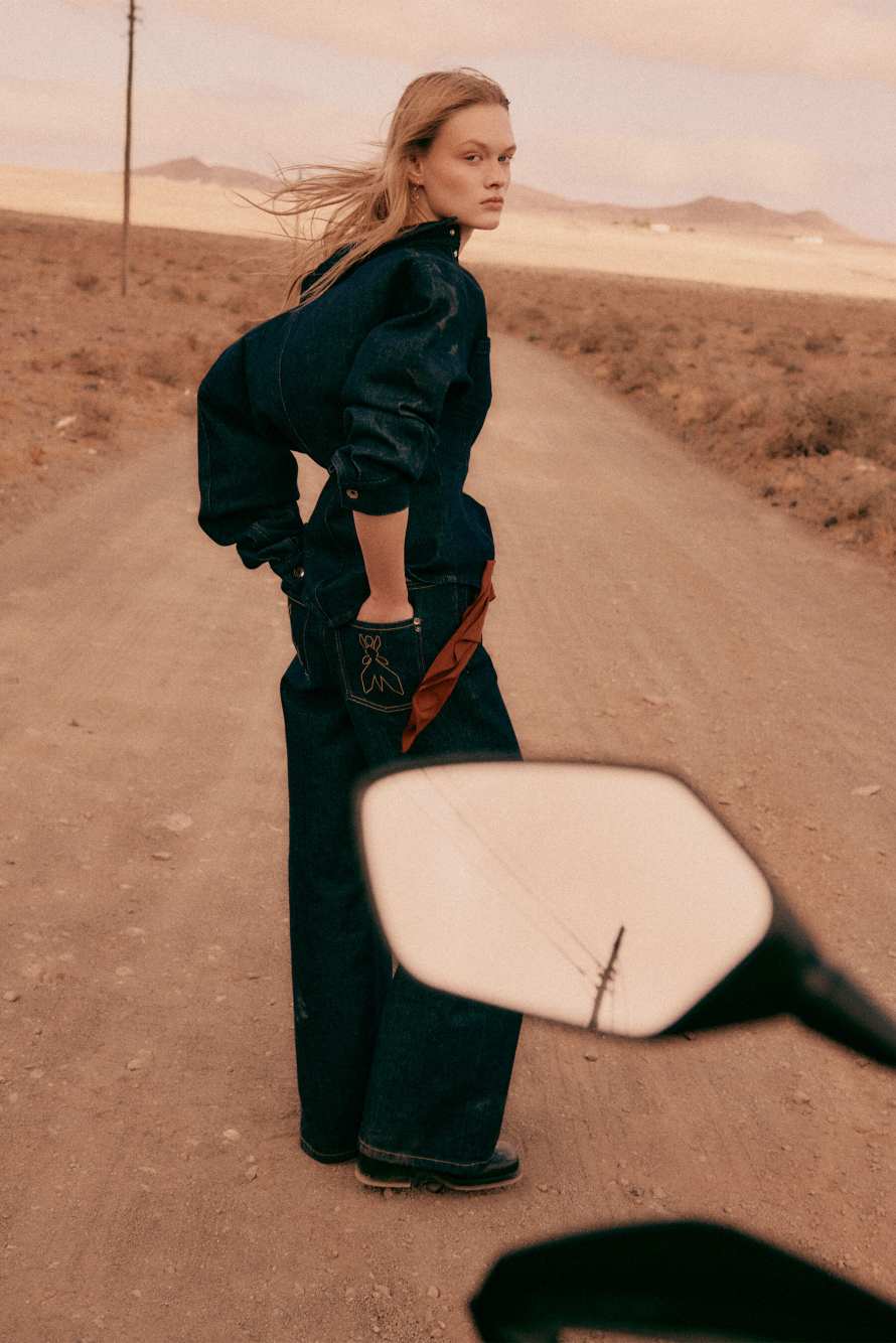 Джинсы-палассо с пуговицами, синий, Patrizia Pepe