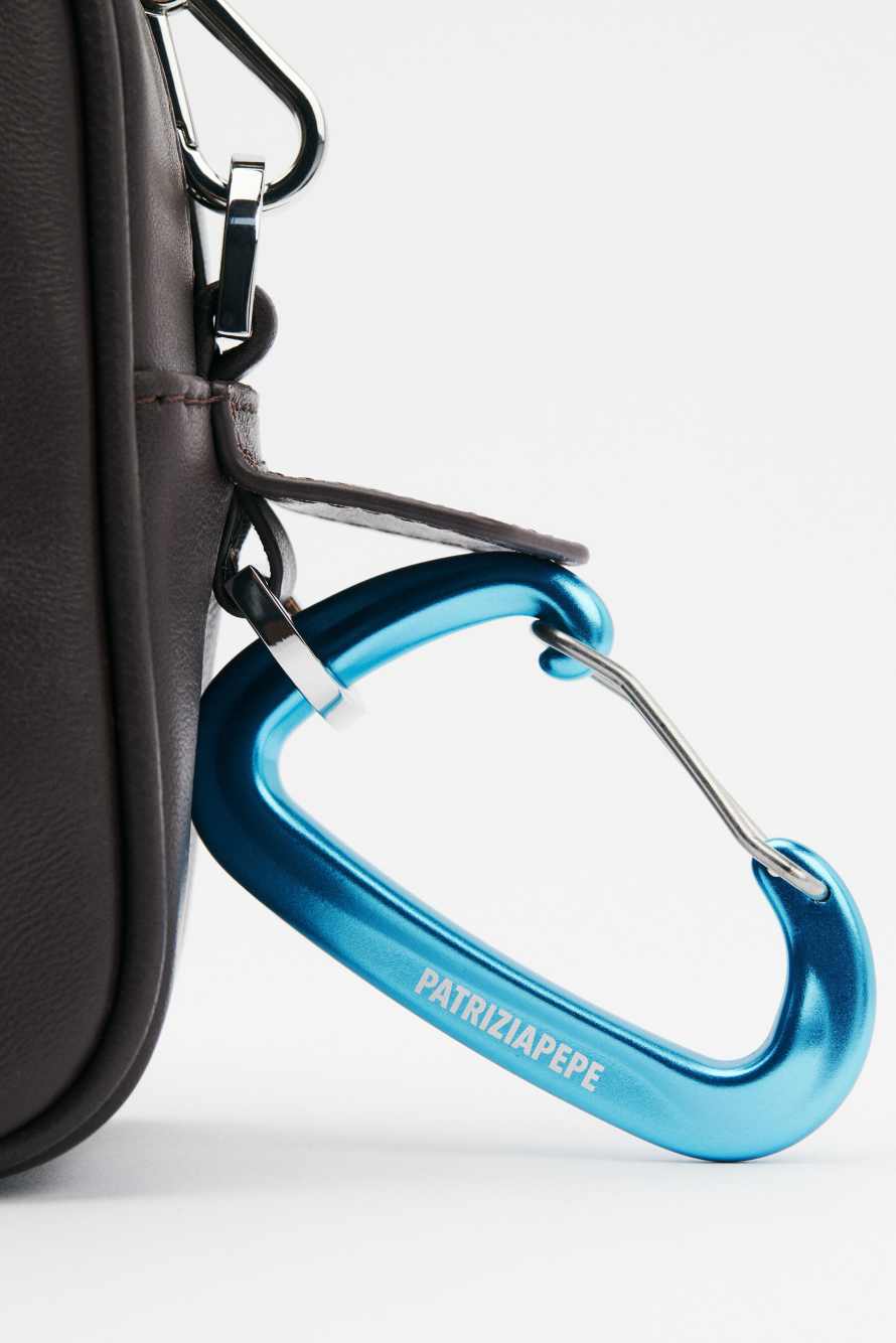 Leather (IM)PERFECTION Leather Camera Case, Brown, Patrizia Pepe