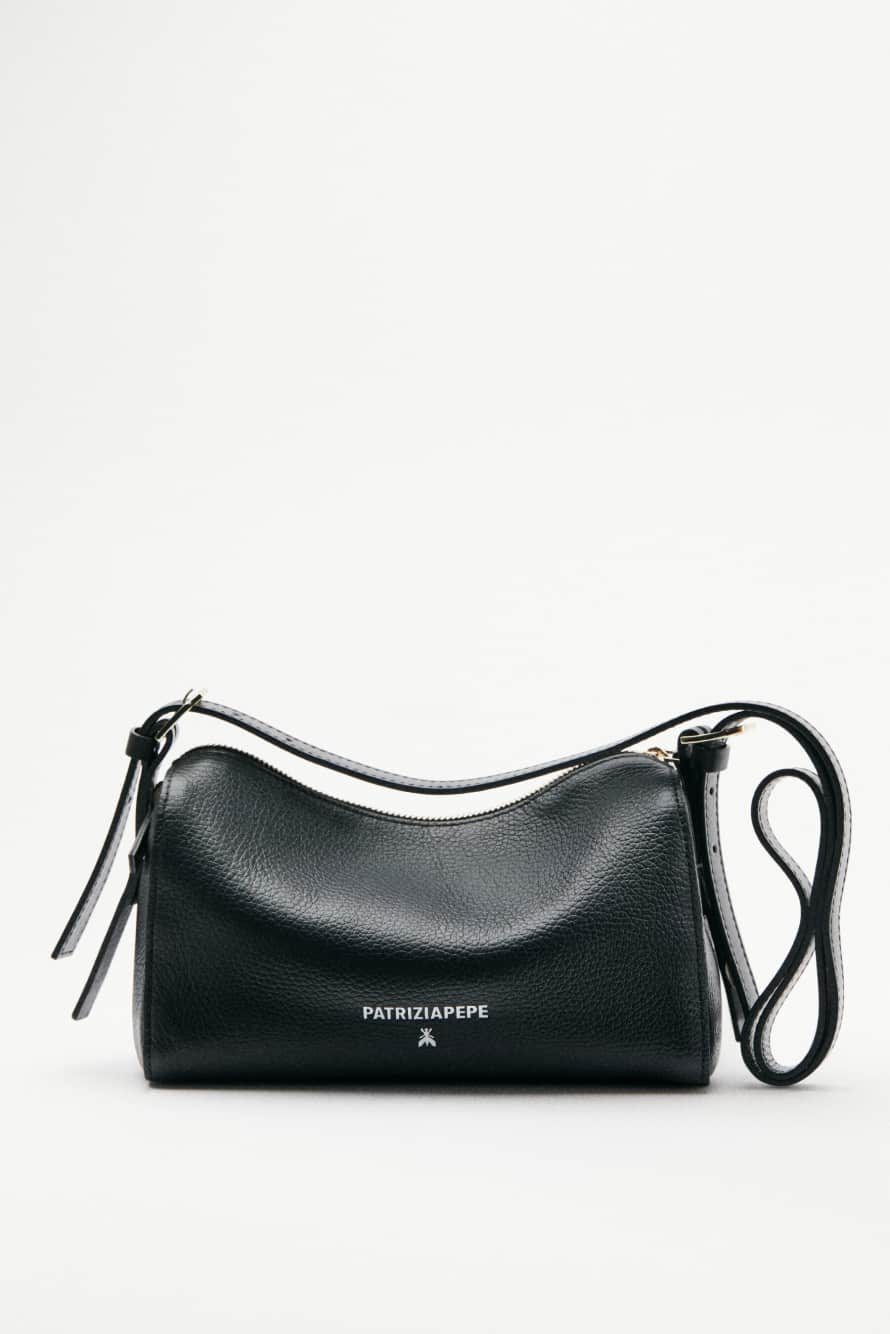 Never Complete leather camera bag, Black, Patrizia Pepe