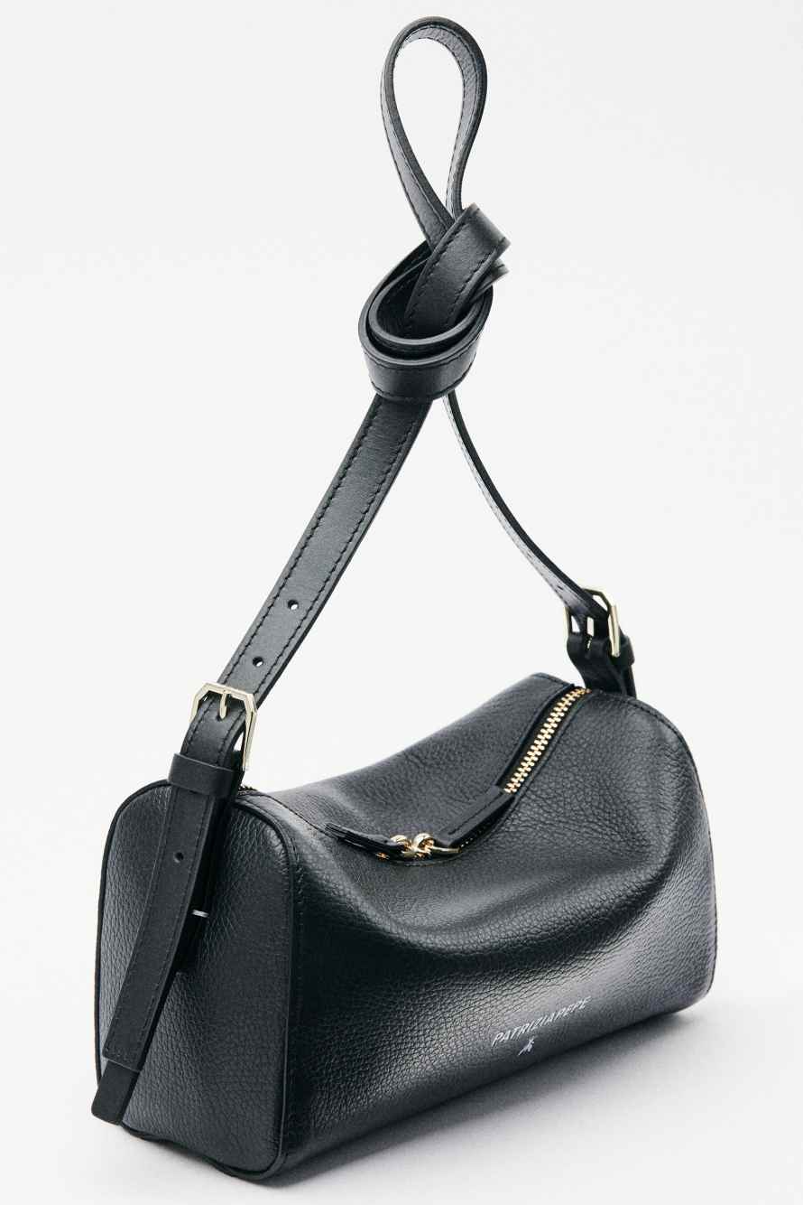 Never Complete leather camera bag, Black, Patrizia Pepe