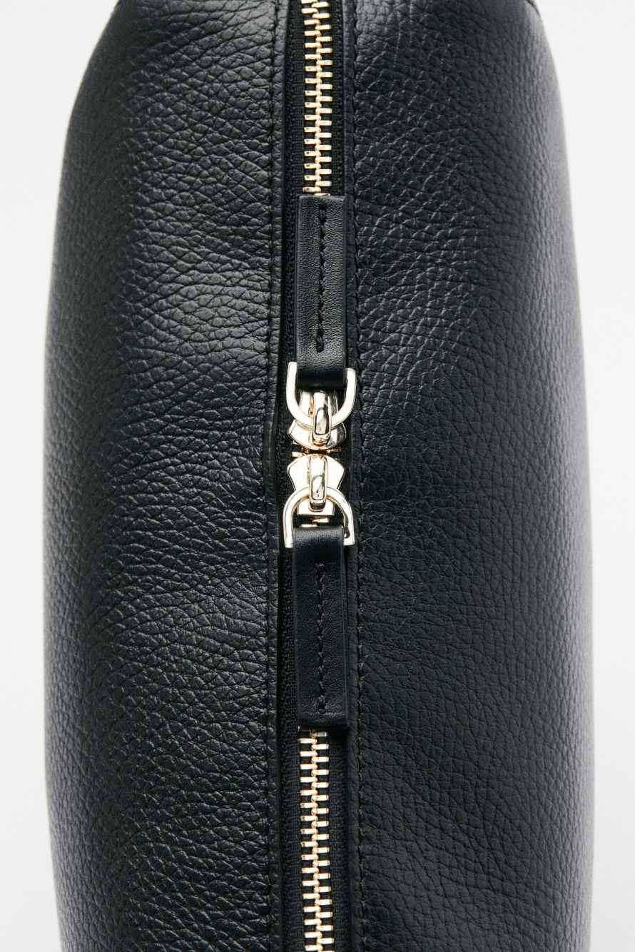Never Complete leather camera bag, Black, Patrizia Pepe