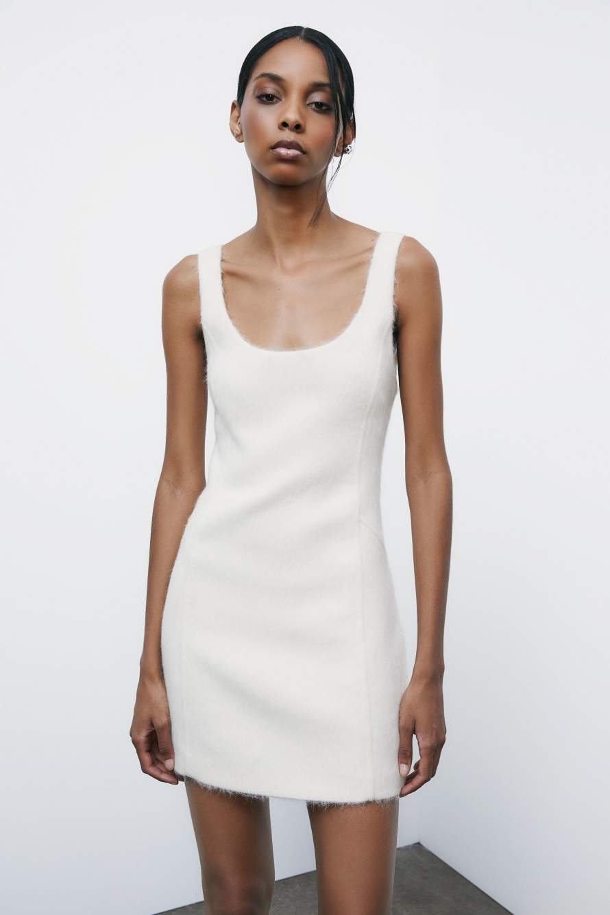 Мини-платье из мягкой смесовой шерсти, Белый, Patrizia Pepe