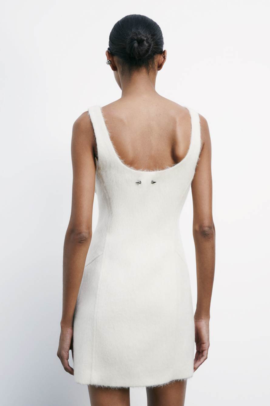 Мини-платье из мягкой смесовой шерсти, Белый, Patrizia Pepe