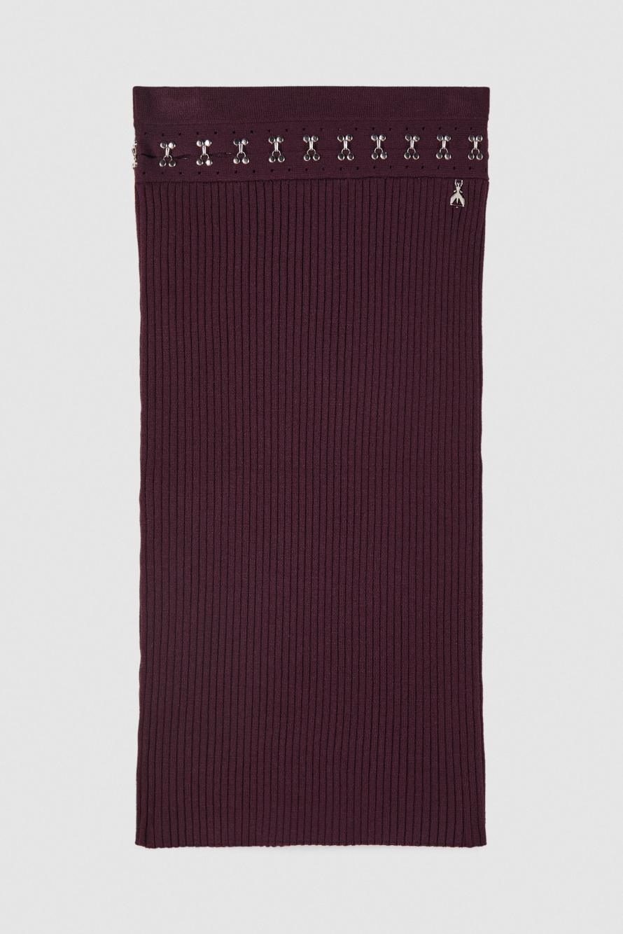 Knit midi glam rock skirt, Bordeaux, Patrizia Pepe