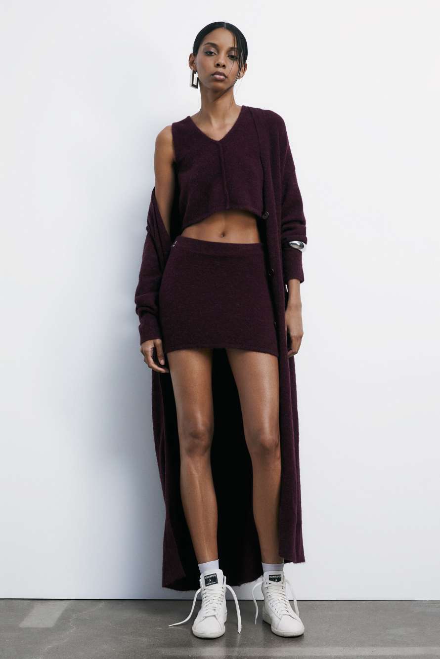 Soft knit mini skirt, Bordeaux, Patrizia Pepe