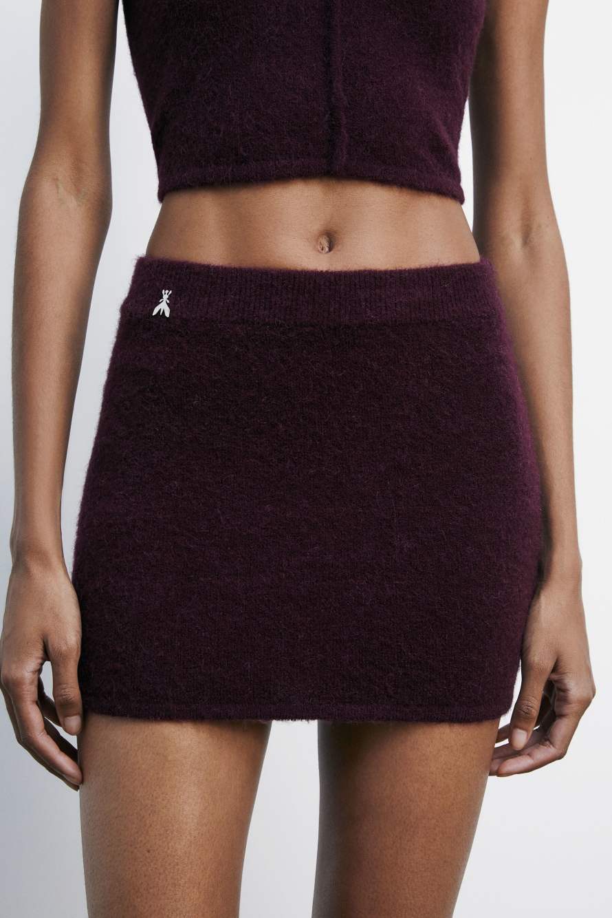Soft knit mini skirt, Bordeaux, Patrizia Pepe