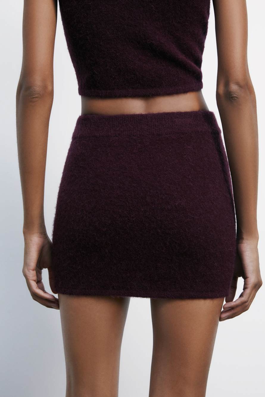Soft knit mini skirt, Bordeaux, Patrizia Pepe