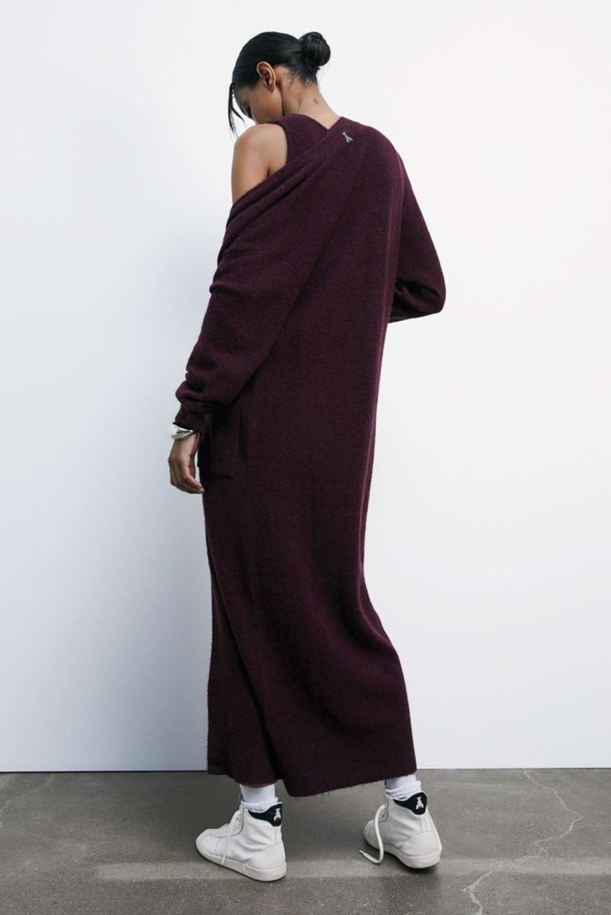 Long cardigan in ultra-soft knit, Bordeaux, Patrizia Pepe