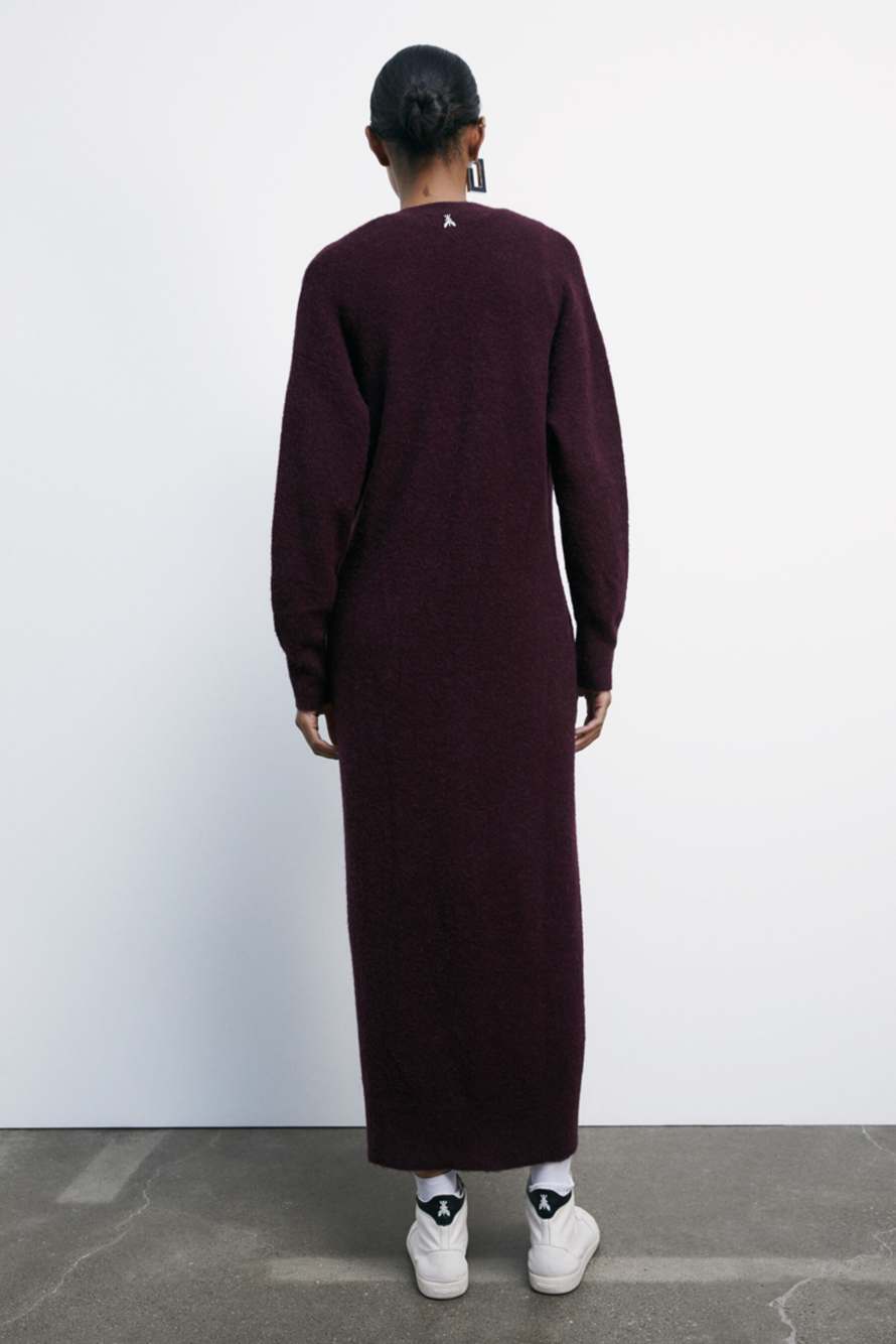Long cardigan in ultra-soft knit, Bordeaux, Patrizia Pepe