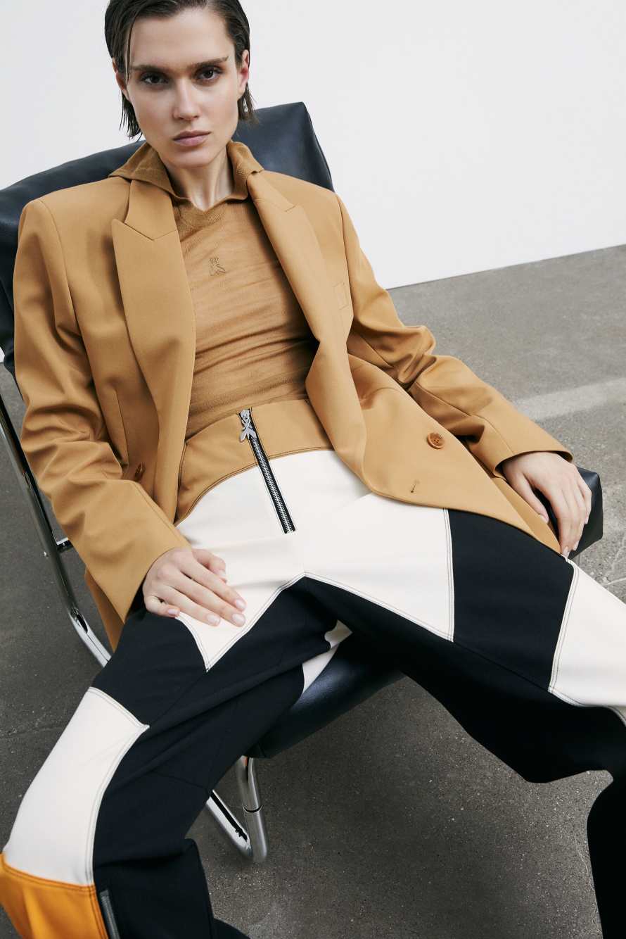 Боди из легкой шерсти с капюшоном, бежевый, Patrizia Pepe