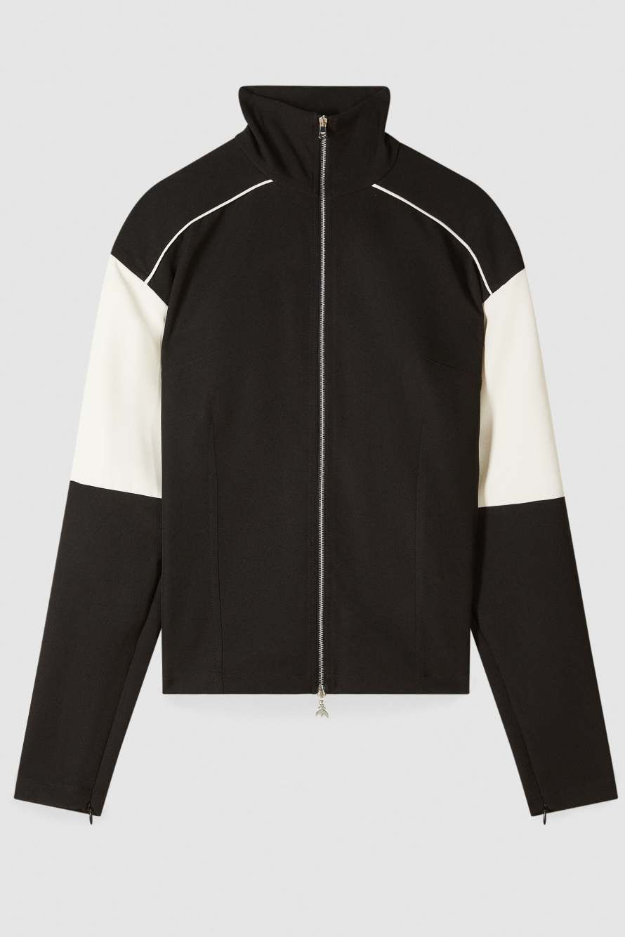 Толстовка блочной расцветки в гоночном стиле, Черный, Patrizia Pepe