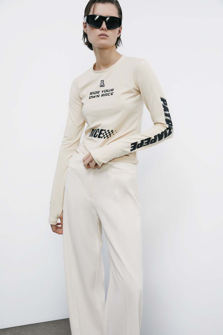 Racing long-sleeve top, Black/White, Patrizia Pepe