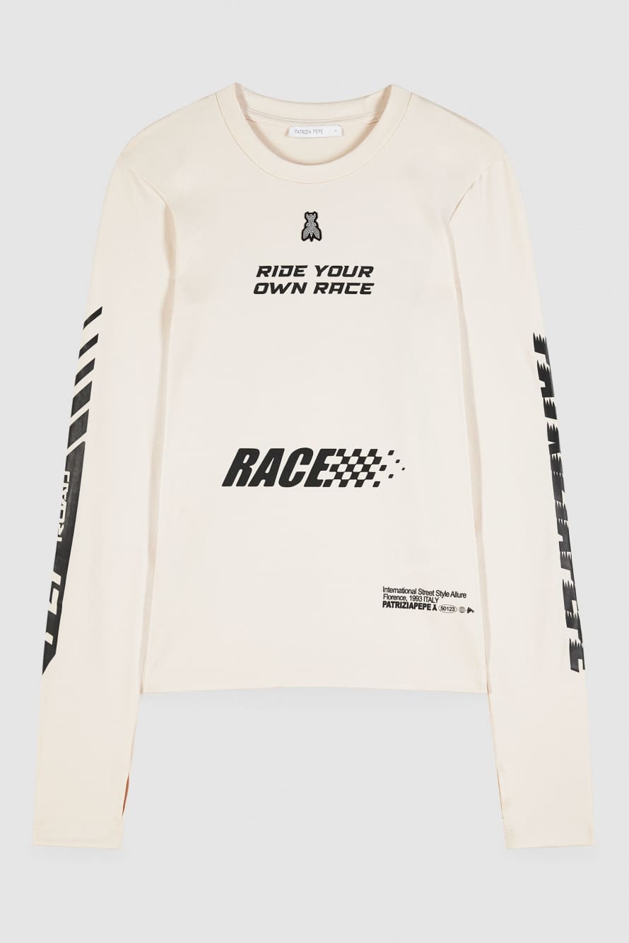 Racing long-sleeve top, Black/White, Patrizia Pepe