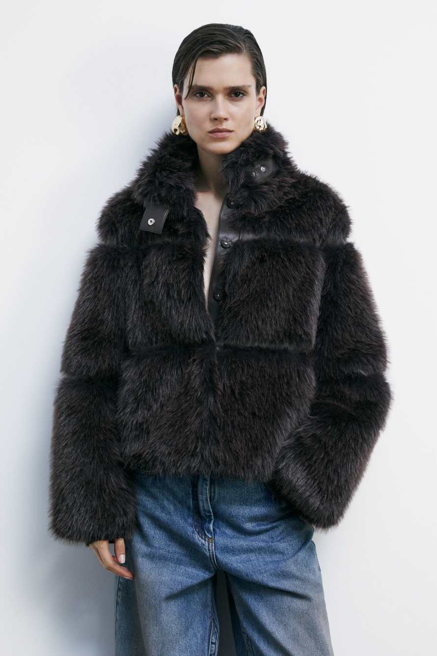 Короткая куртка с ворсом, коричневый, Patrizia Pepe