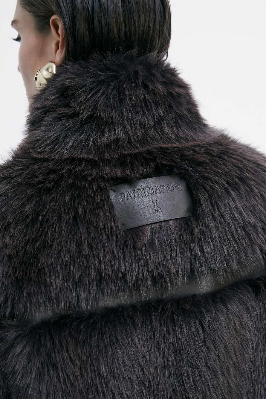 Короткая куртка с ворсом, коричневый, Patrizia Pepe