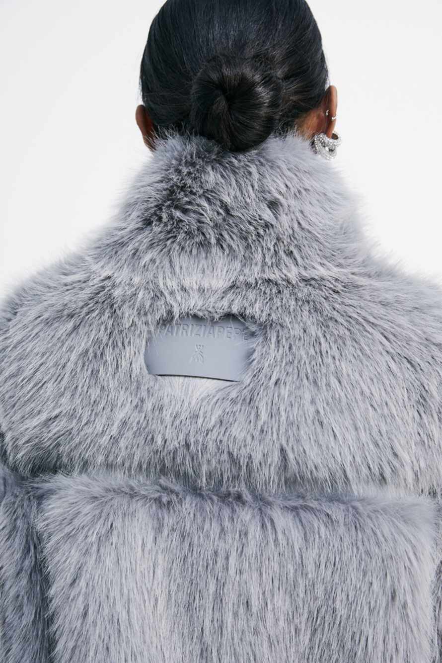 Короткая куртка с ворсом, Серый, Patrizia Pepe