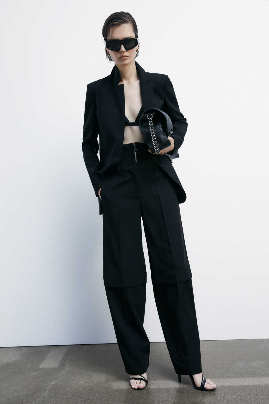 Широкие брюки с корсетом, Черный, Patrizia Pepe