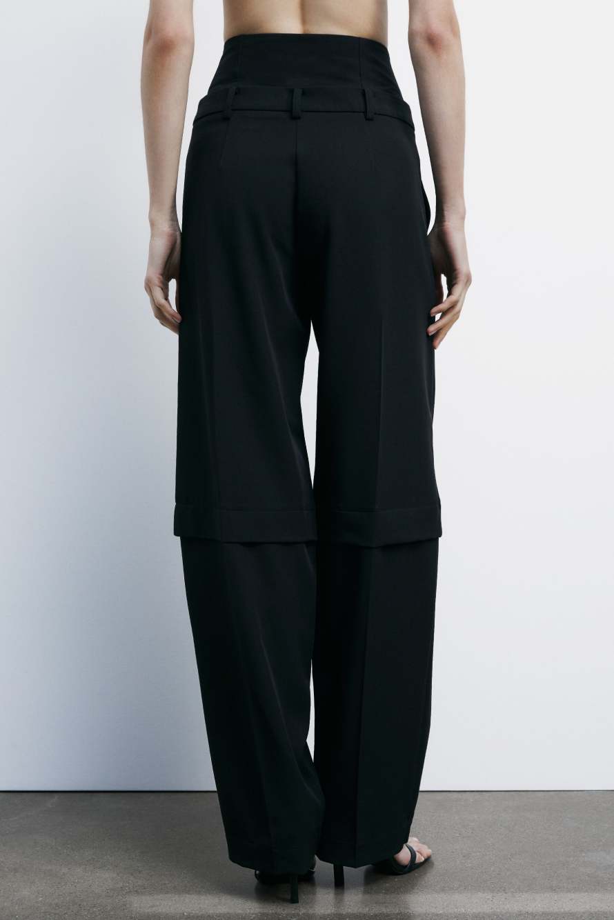 Широкие брюки с корсетом, Черный, Patrizia Pepe