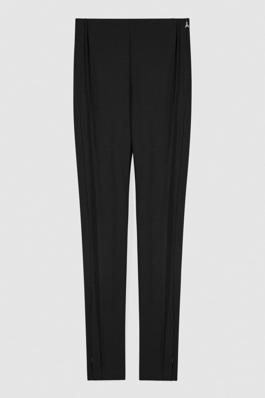 Брюки-скинни с отстроченными складками, Черный, Patrizia Pepe