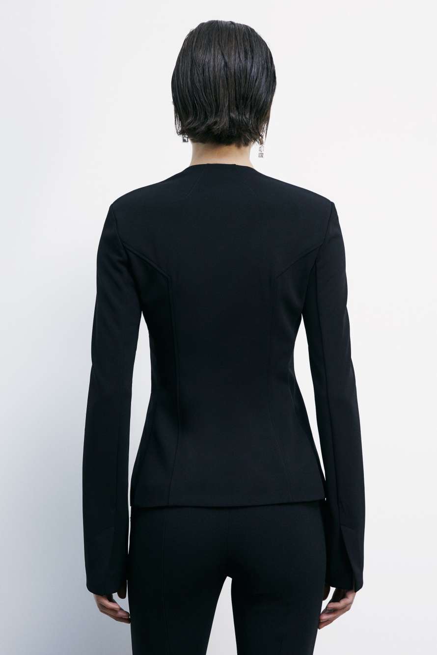 Приталенный блейзер с эффектом корсета, Черный, Patrizia Pepe