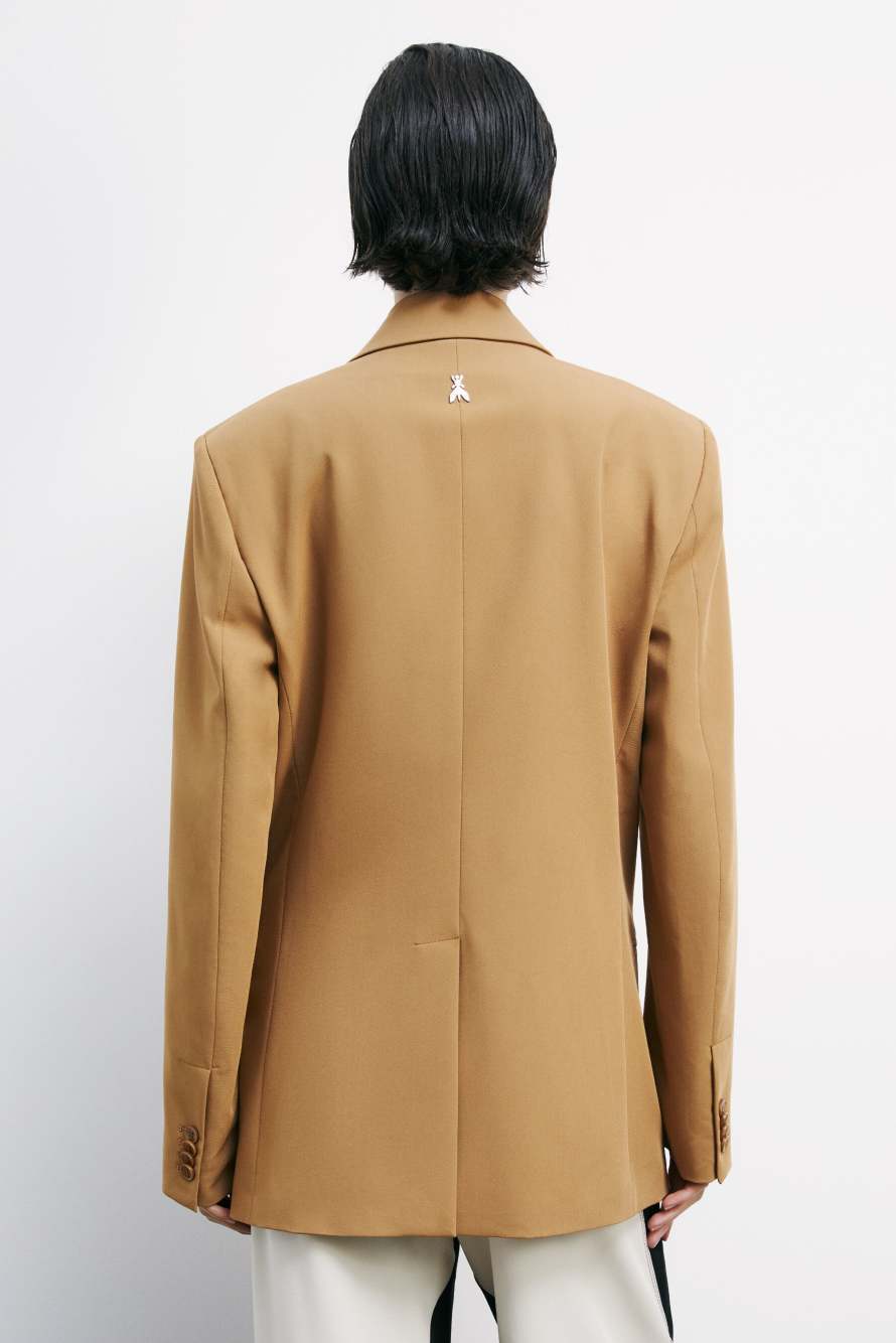 Объемный двубортный блейзер "ESSENTIAL", бежевый, Patrizia Pepe