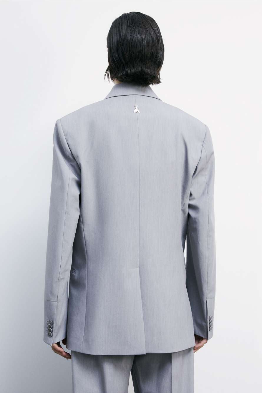 Объемный двубортный блейзер "ESSENTIAL", Серый, Patrizia Pepe