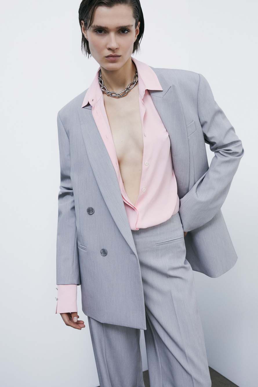 "ESSENTIAL" fluid viscose shirt, Pink, Patrizia Pepe