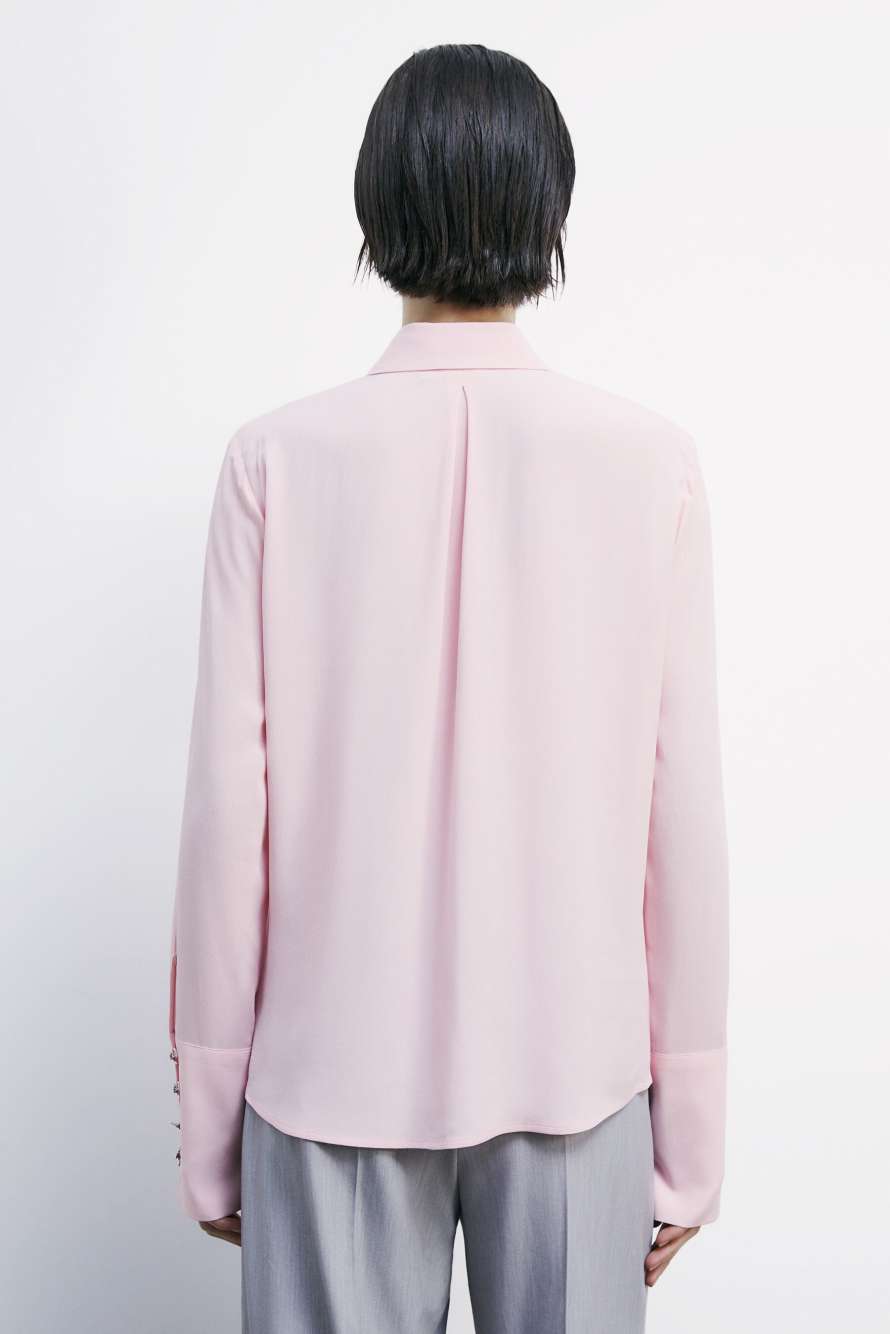 "ESSENTIAL" fluid viscose shirt, Pink, Patrizia Pepe