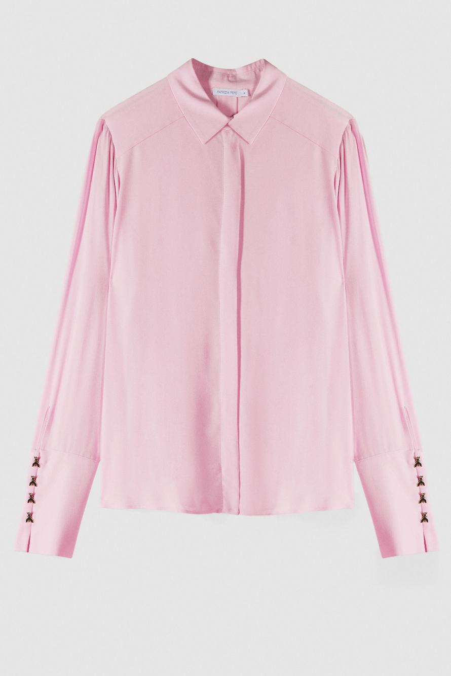 "ESSENTIAL" fluid viscose shirt, Pink, Patrizia Pepe