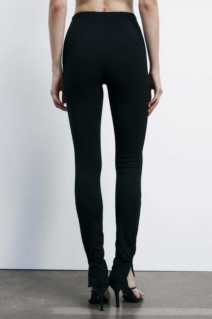 Брюки-скинни с отстроченными складками, Черный, Patrizia Pepe